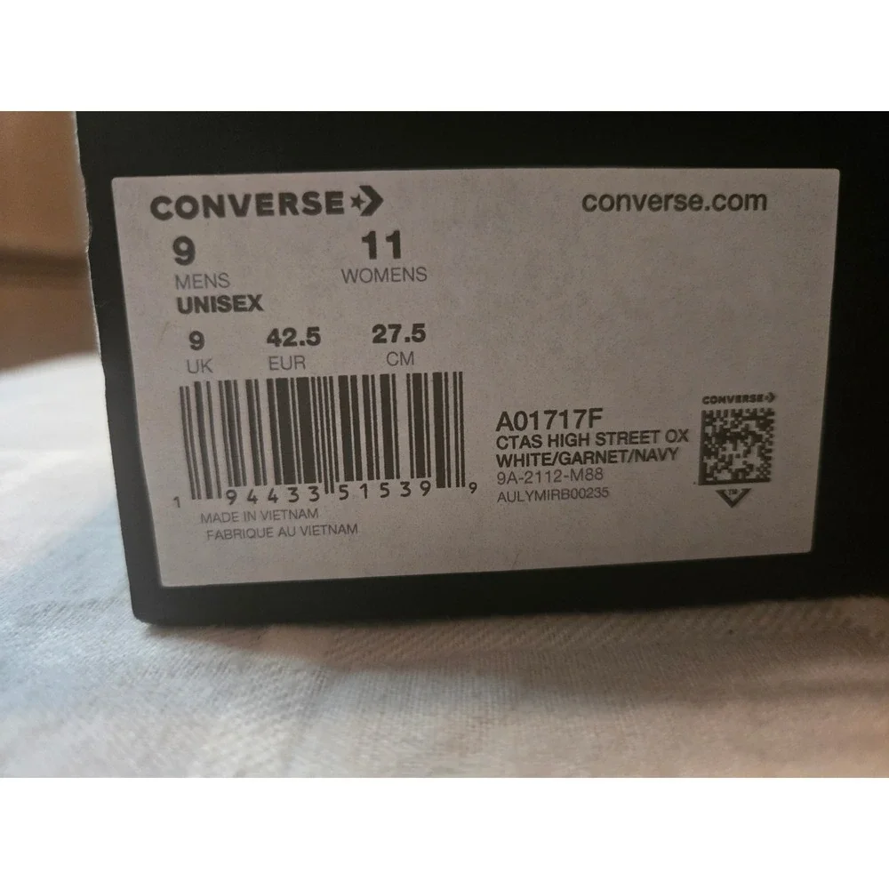 NEW Converse Chuck Taylor All Star High Street Ox White Men's 9 / Women's 11 - Picture 8 of 8